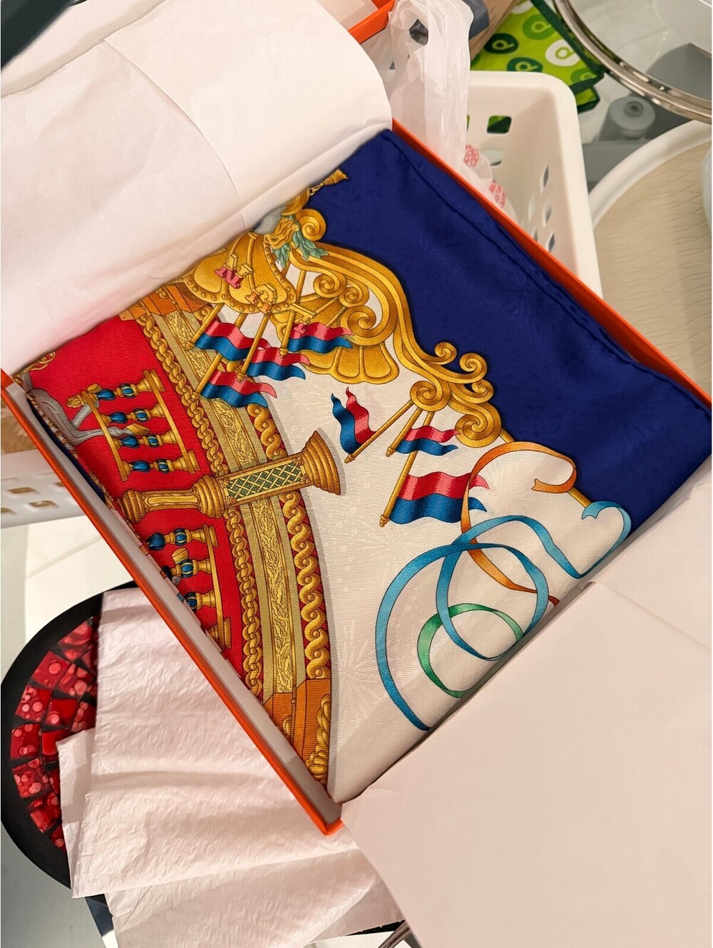 Hermès Vintage Silk Scarf “Luna Park” design by Joachim Metz - Made in France